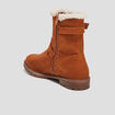 Bottines fourrées avec boucles marron femme