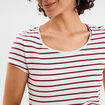 T-shirt rayé manches courtes ecru femme