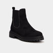 Boots effet su&eacute;dine noir femme