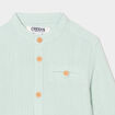 Chemise col mao en gaze de coton vert clair b&eacute;b&eacute; gar&ccedil;on
