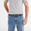 Ceinture tressée gris homme