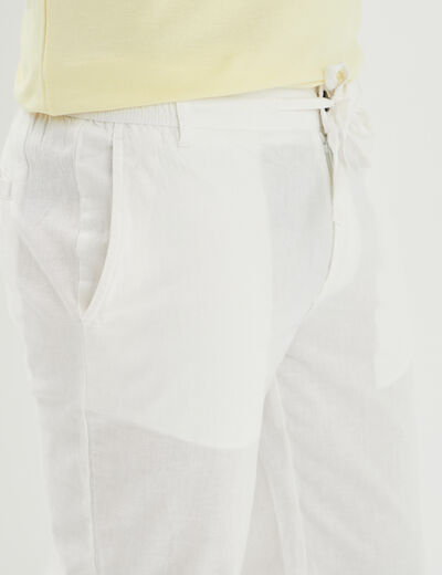 Pantalon chino droit lin majoritaire blanc homme