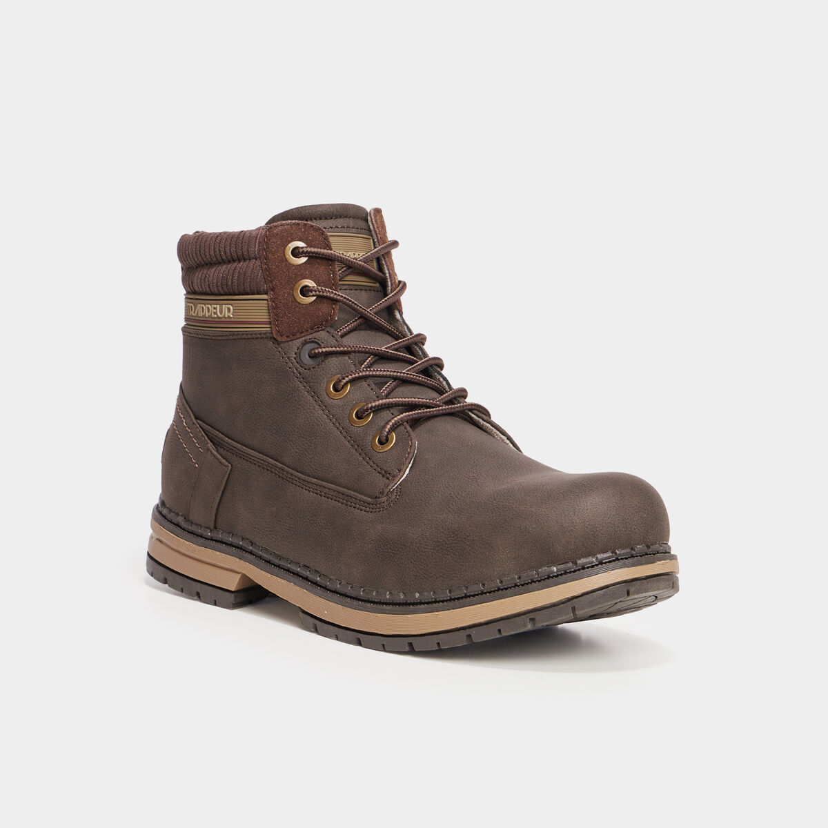 Bottines semelle crant&eacute;es marron homme