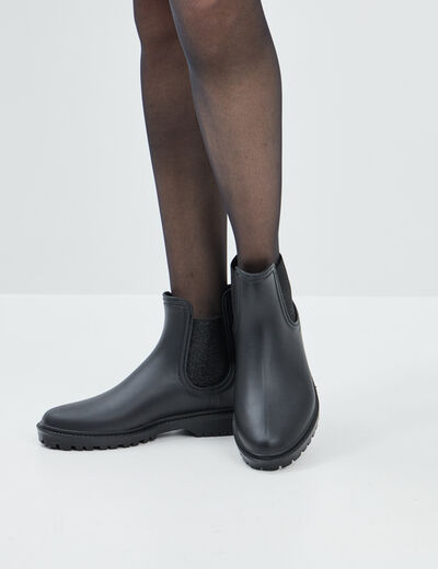 Bottines de pluie chelsea noir femme