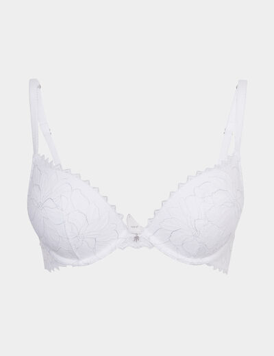 Soutien-gorge push up dentelle blanc femme