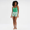 Ensemble pyjama short et débardeur vert femme