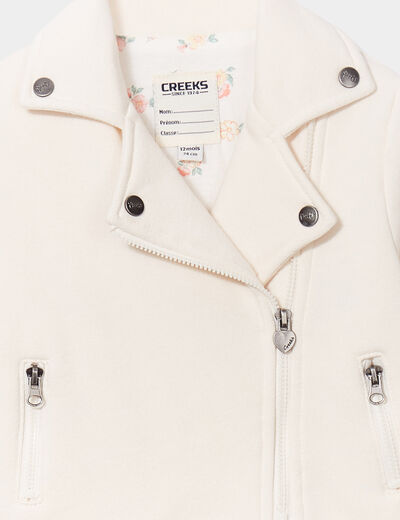 Veste esprit biker droite ecru bébé fille