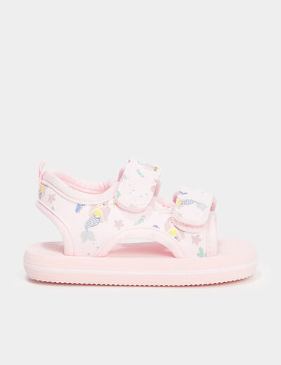 Sandales à scratchs multicolore bébé fille