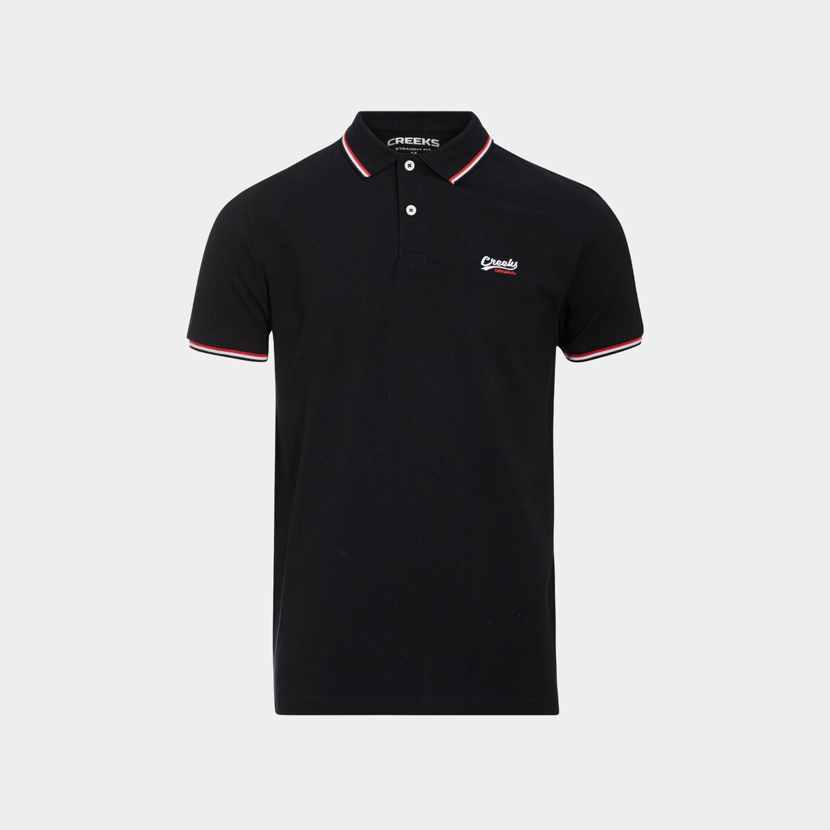 Polo avec broderie poitrine coton Creeks noir homme