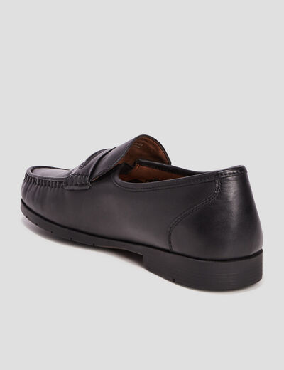 Mocassins en cuir noir homme
