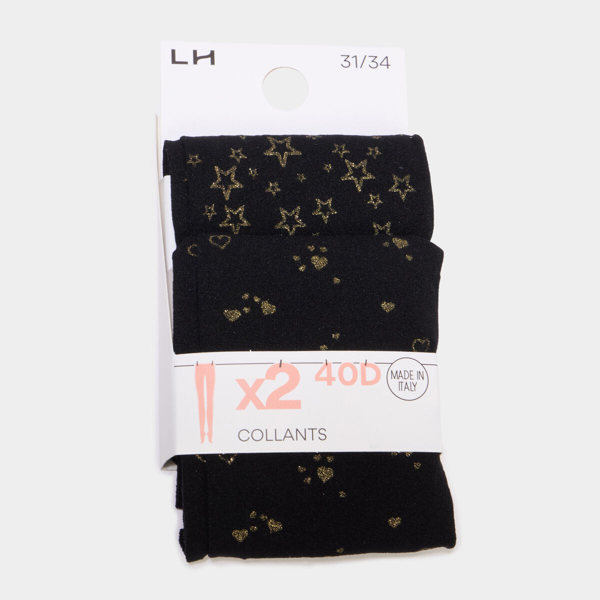Lot 2 collants 40D noir fille