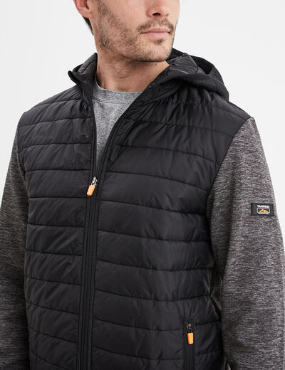 Gilet zippé à capuche Trappeur noir homme