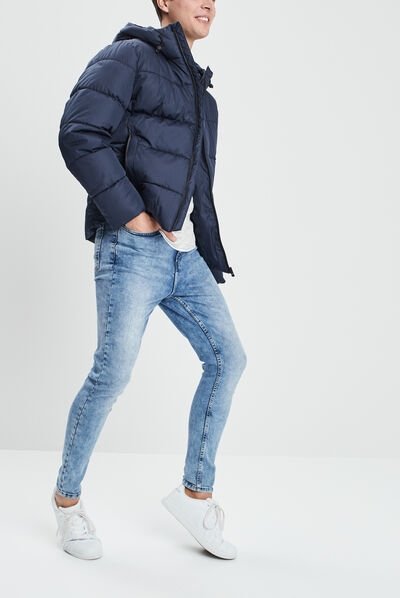 Doudoune droite courte bleu marine homme