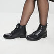 Bottines à talons plats noir femme