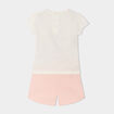 Ensemble t-shirt et short coton Stitch ivoire bébé fille