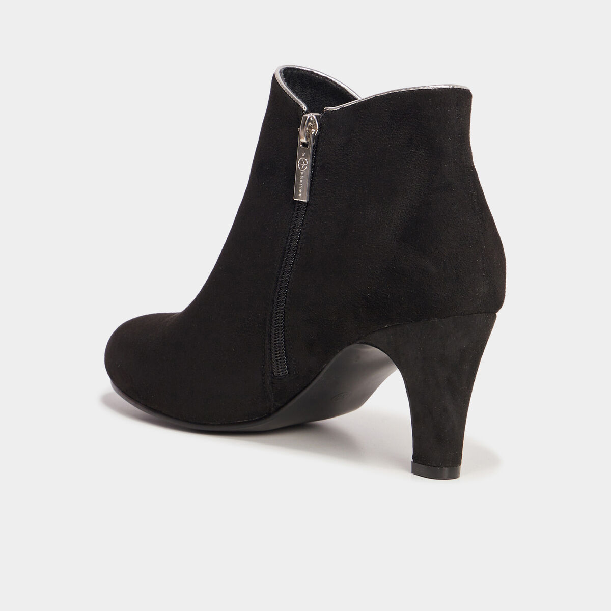 Bottines aspect daim &agrave; talons noir femme