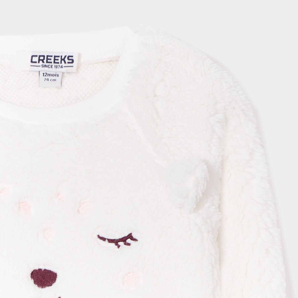 Sweat manches longues blanc bébé fille