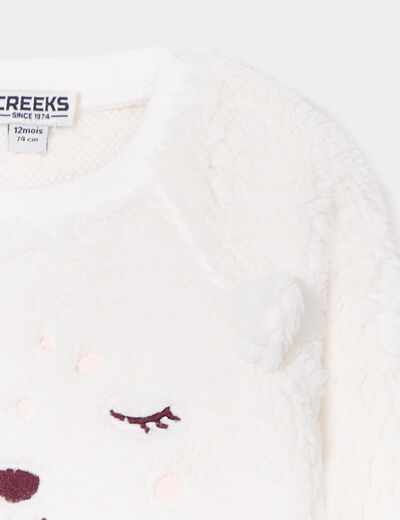 Sweat manches longues blanc bébé fille