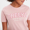 T-shirt oversize col rond coton Creeks rose clair femme