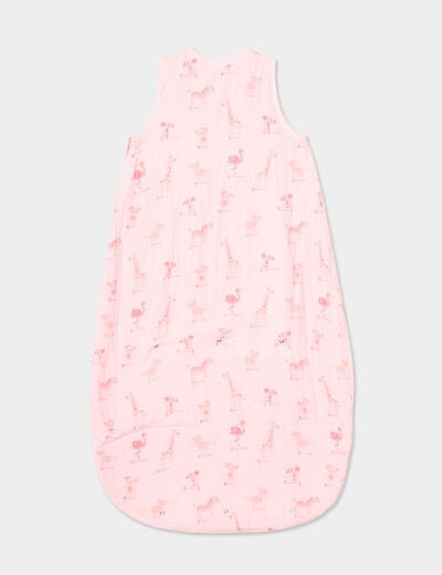 Gigoteuse ajustable gaze de coton TOG 1 rose clair bébé fille