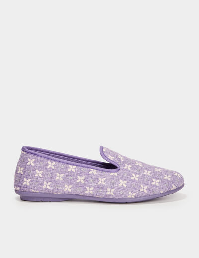 Chaussons semelle élastiquée mauve femme