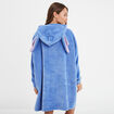 Poncho plaid &agrave; capuche Stitch bleu femme