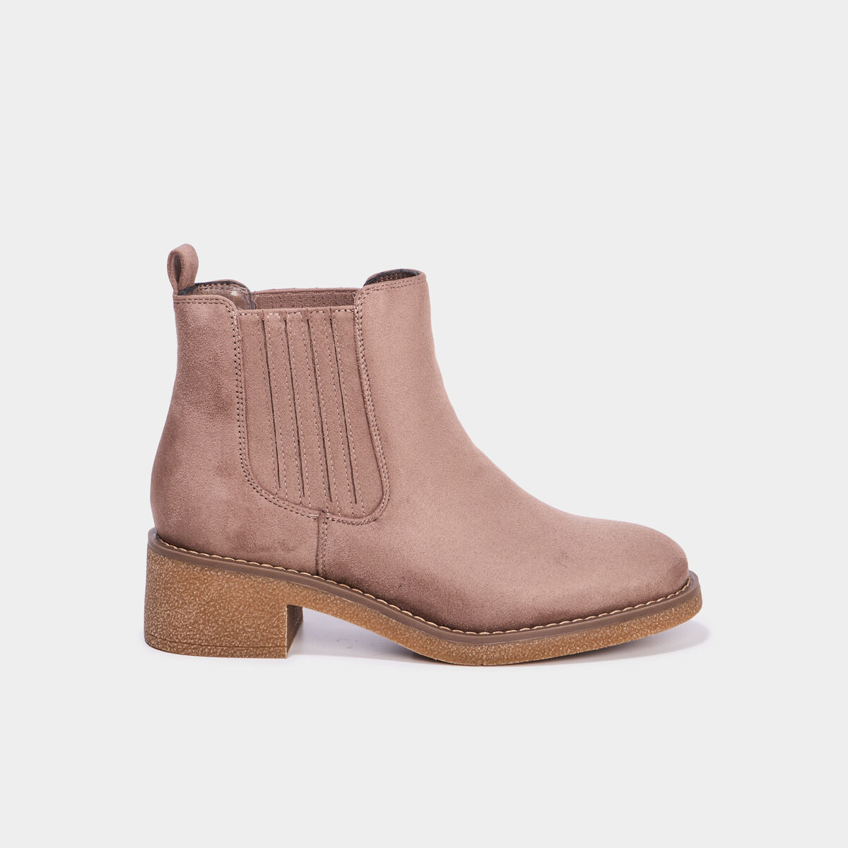 Boots chelsea talons 4 cm taupe femme