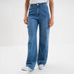 Jeans cargo large coton denim stone femme