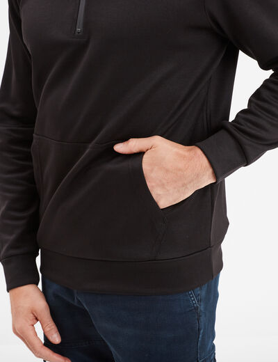 Sweat à capuche hoodie zippé noir homme