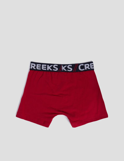 Lot 3 boxers taille &eacute;lastiqu&eacute;e rouge gar&ccedil;on