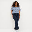 T-shirt gaufr&eacute; avec manches &agrave; noeuds ecru femme grande taille