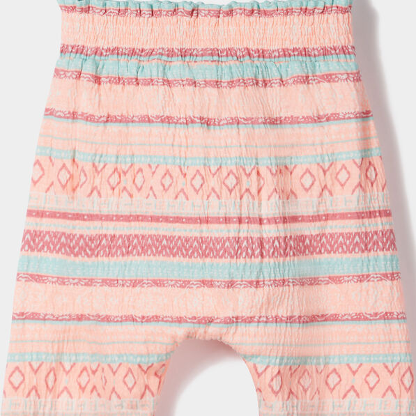 Pantalon à taille élastiquée blanc bébé fille