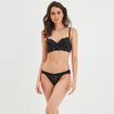 Soutien-gorge emboîtant fils métallisés noir femme