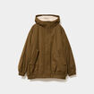 Parka oversize capuche doubl&eacute;e sherpa vert olive femme