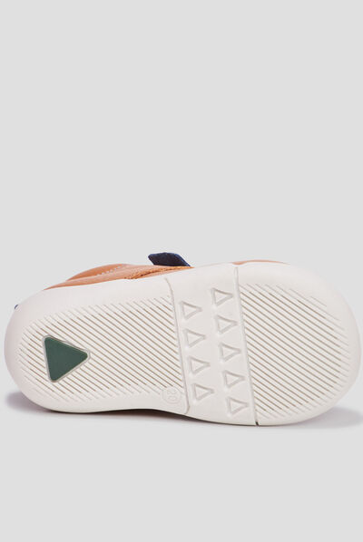 Bottillons en cuir Wazzap camel bébé garçon