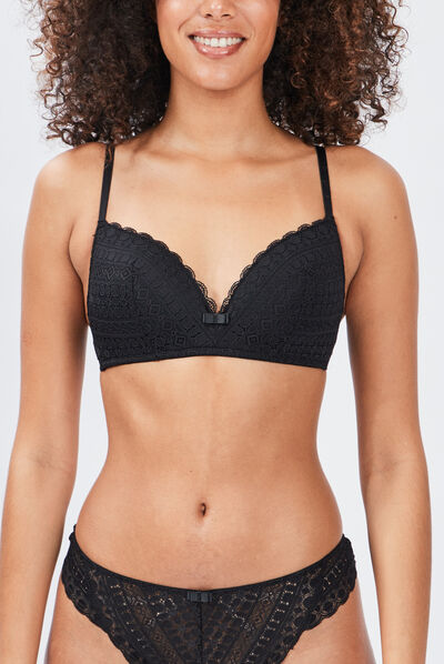 Soutien-gorge triangle dentelle noir femme