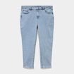 Jeans mom cropped taille haute denim double stone femme grande taille