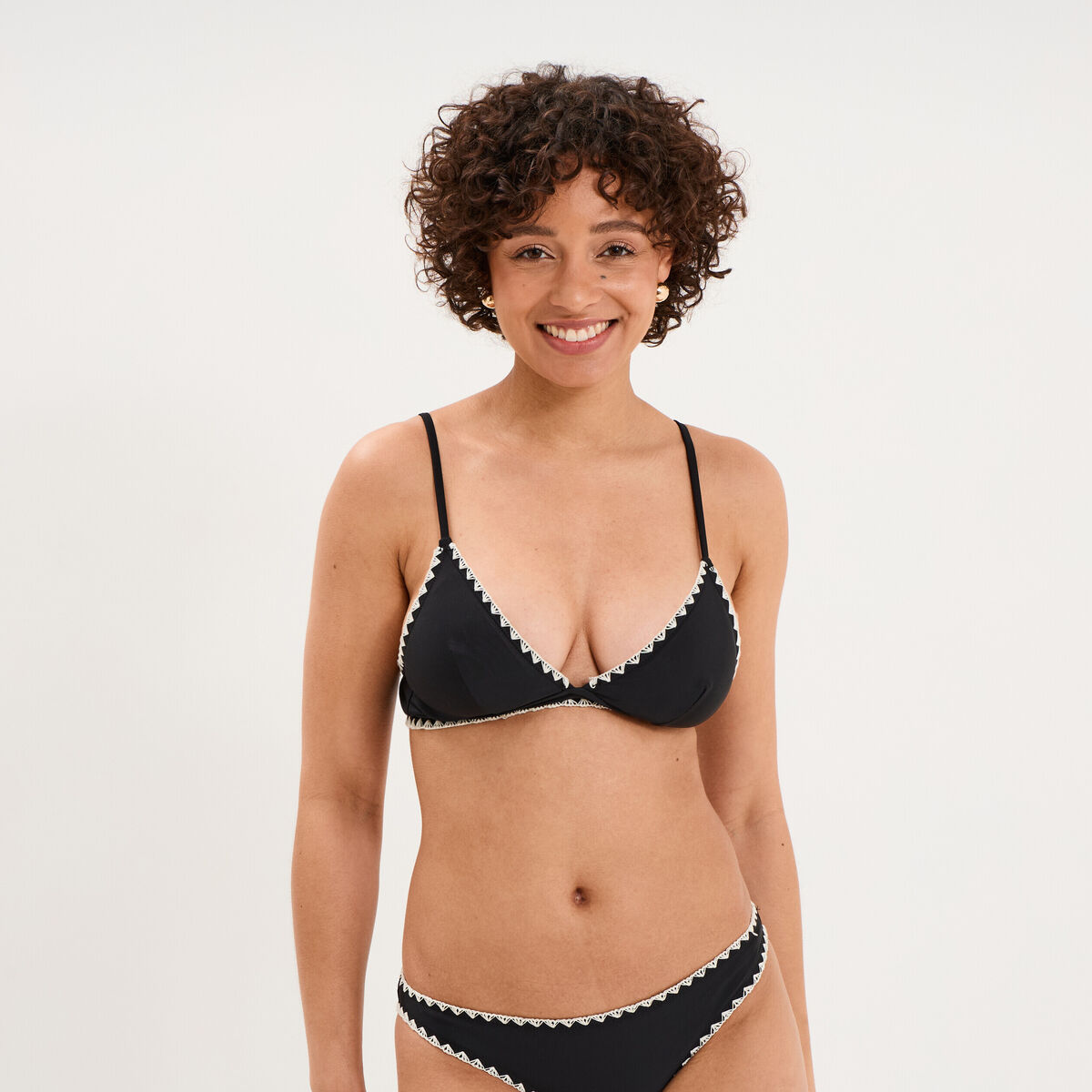 Haut de maillot de bain triangle noir femme