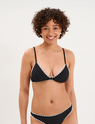 Haut de maillot de bain triangle noir femme