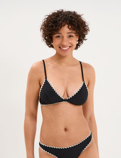 Haut de maillot de bain triangle noir femme
