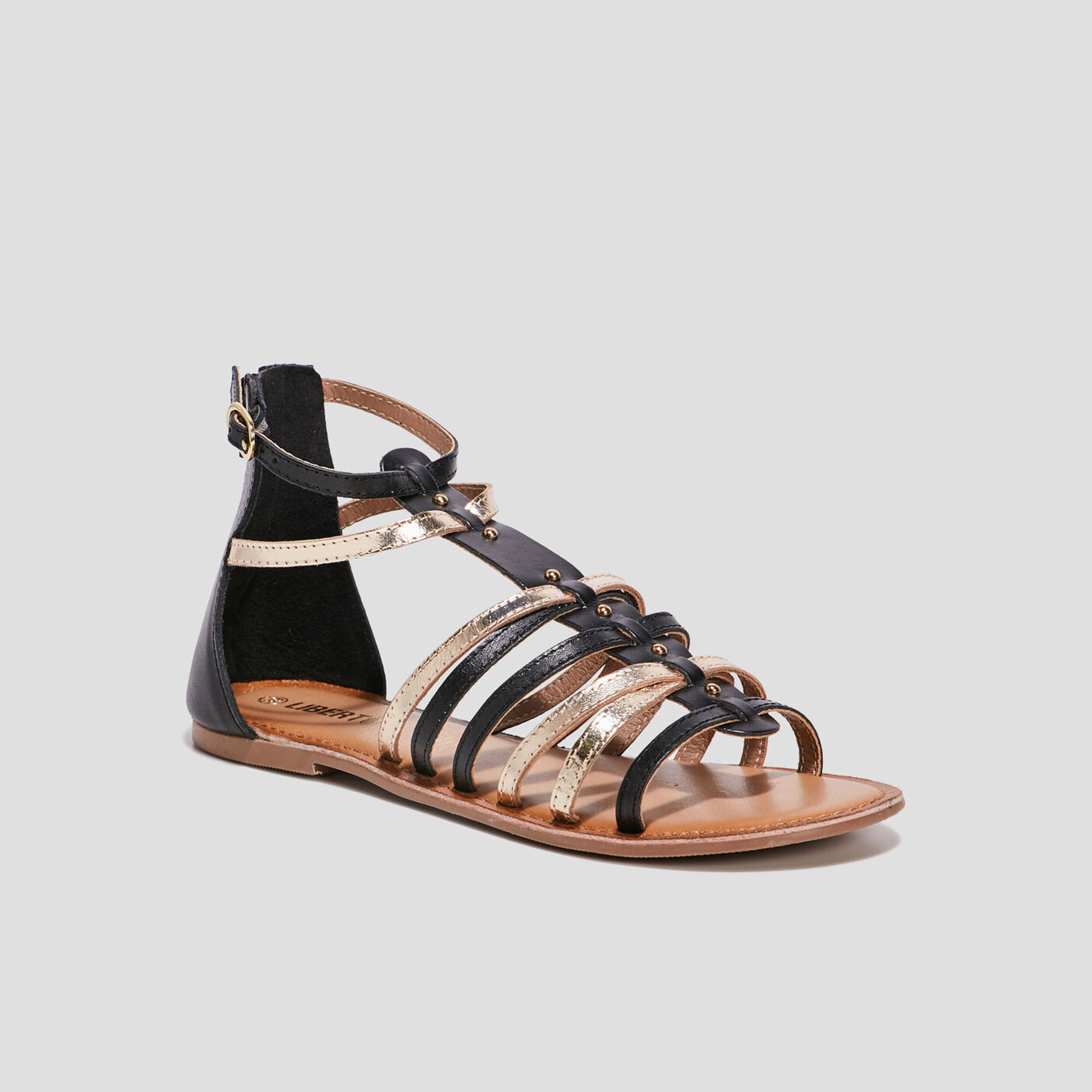 sandales spartiates noires femme