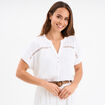 Blouse manches courtes gaze de coton blanc femme