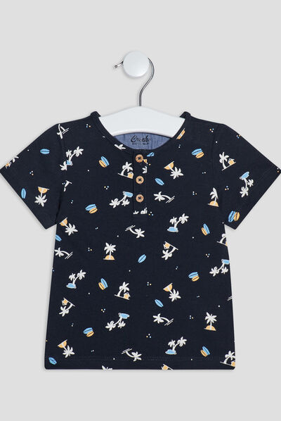 T-shirt manches courtes Creeks bleu marine bébé garçon