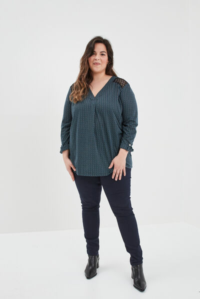 Jegging bleu marine femme grande taille