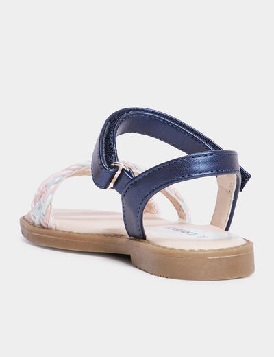 Sandales brides tressées Creeks bleu fille