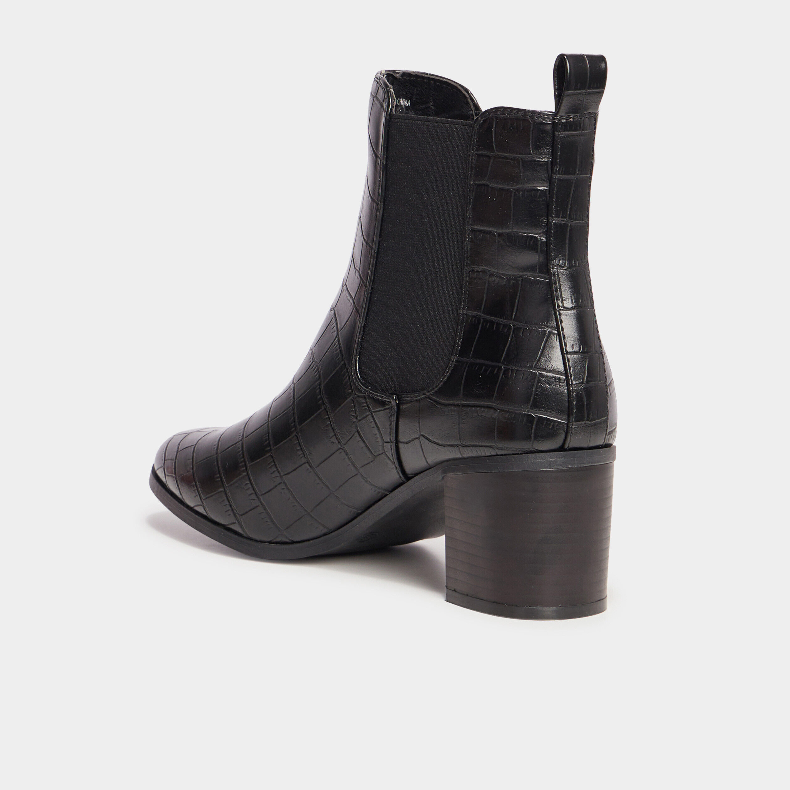 bottines femme effet croco