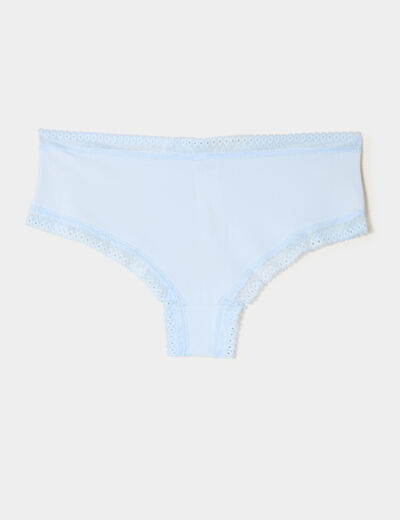 Lot 2 shortys bandes dentelle bleu ciel femme