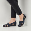 Ballerines pied large bleu marine femme