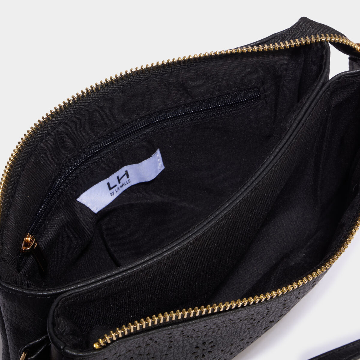Sac pochette d&eacute;tails ajour&eacute;s noir femme