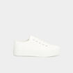Tennis en toile basses &agrave; lacets blanc femme